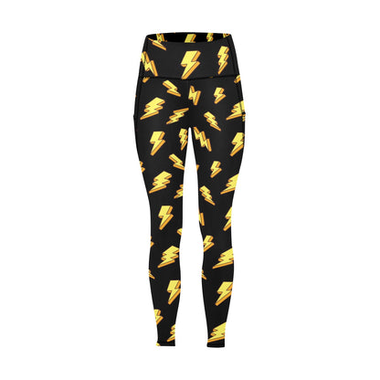 Lightning Bolts - Women's Leggings with Pockets