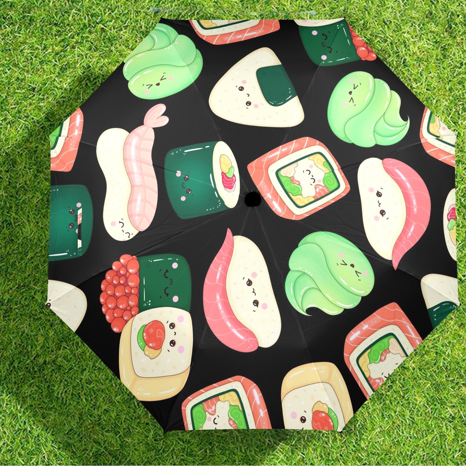 Happy Sushi - Semi-Automatic Foldable Umbrella Semi-Automatic Foldable Umbrella Printed Offshore