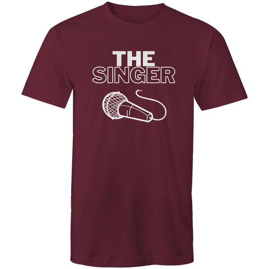The Singer - Mens T-Shirt Burgundy Mens T-shirt Music