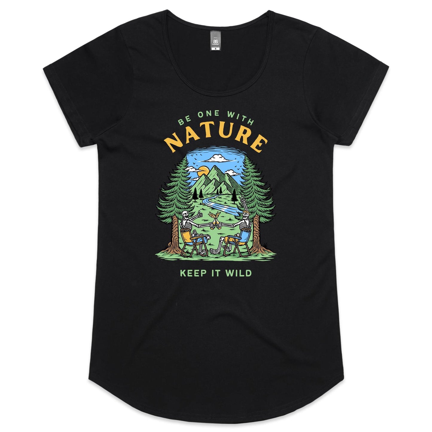 Be One With Nature, Skeleton - Womens Scoop Neck T-Shirt