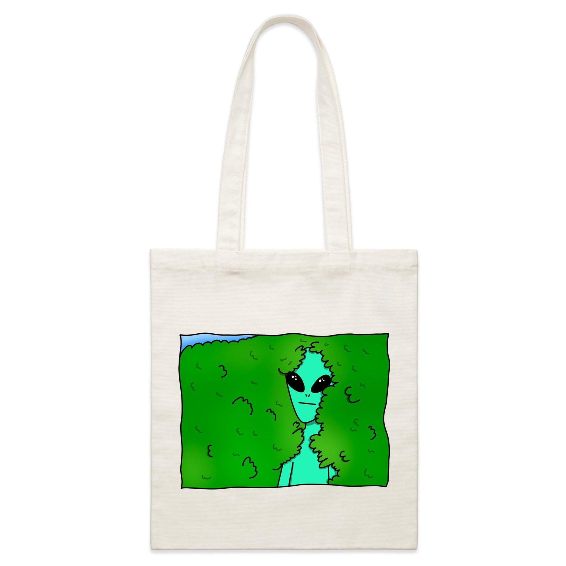 Alien Backing Into Hedge Meme - Parcel Canvas Tote Bag Default Title Parcel Tote Bag Funny Sci Fi