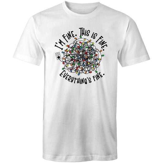 Tangled Christmas Lights, I'm Fine, This Is Fine, Everything Is Fine - Mens T-Shirt