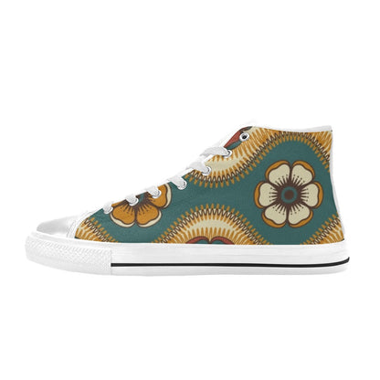 Vintage Floral - Women's High Top Canvas Shoes