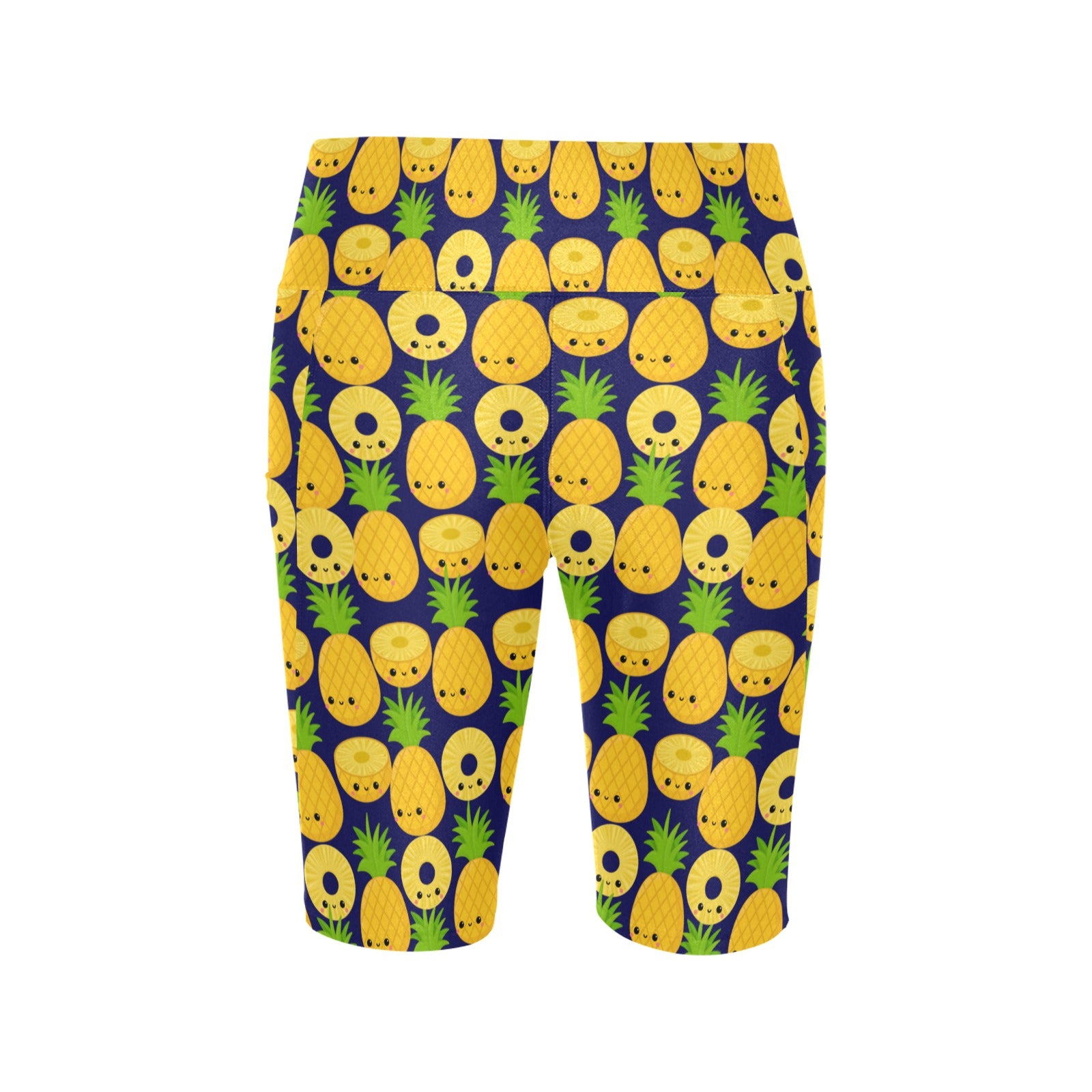 Happy Pineapples - Women's Bike Shorts Womens Bike Shorts Printed Offshore