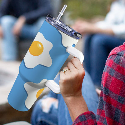 Fried Eggs - 40oz Tumbler with White Handle