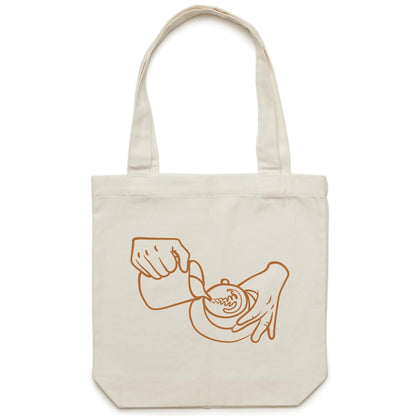 Barista - Canvas Tote Bag Cream One Size Tote Bag Printed In Australia