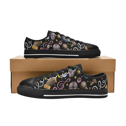 Retro Music Mix - Women's Classic Canvas Shoes