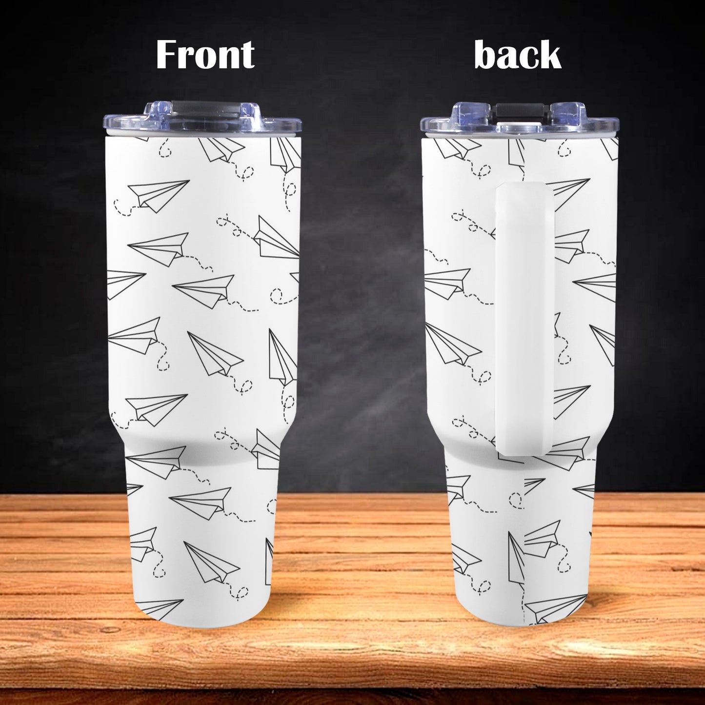 Paper Planes - 40oz Tumbler with White Handle