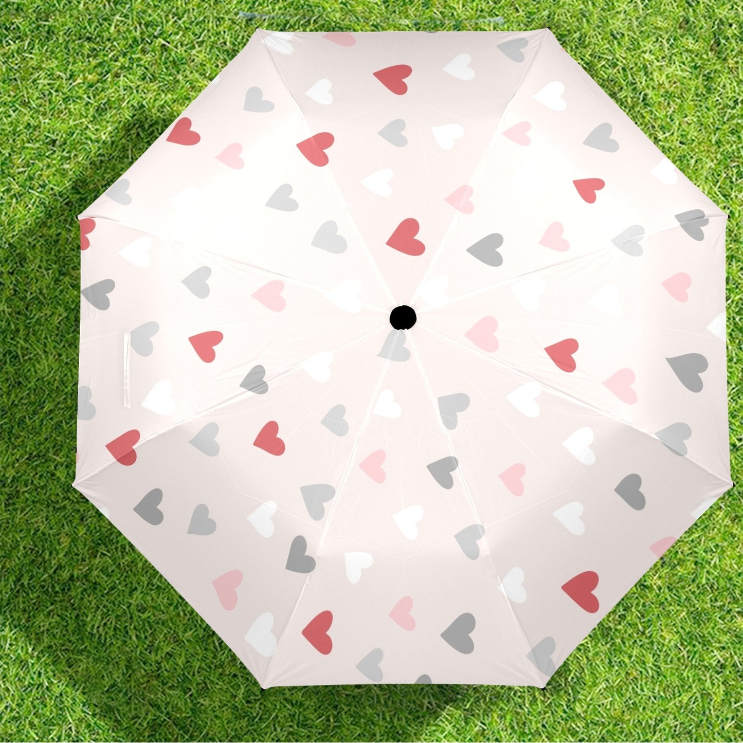 Pretty Hearts - Semi-Automatic Foldable Umbrella