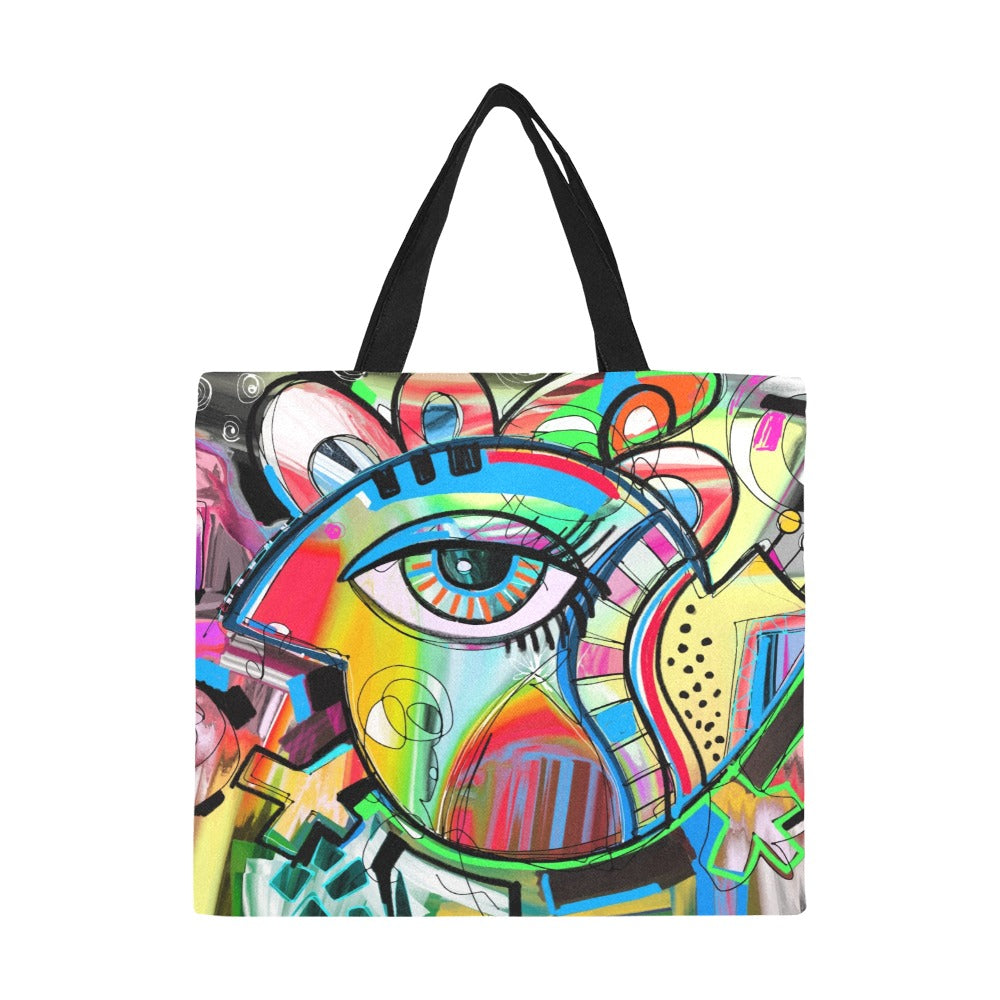 Graffiti Bird - Full Print Canvas Tote Bag Full Print Canvas Tote Bag Printed Offshore