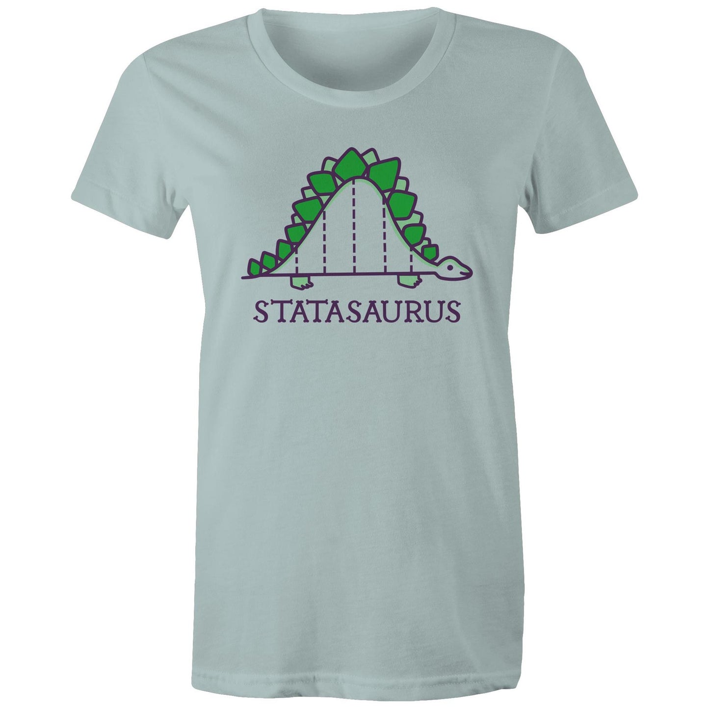 Statasaurus, Maths - Womens T-shirt Pale Blue Womens T-shirt Maths Printed In Australia