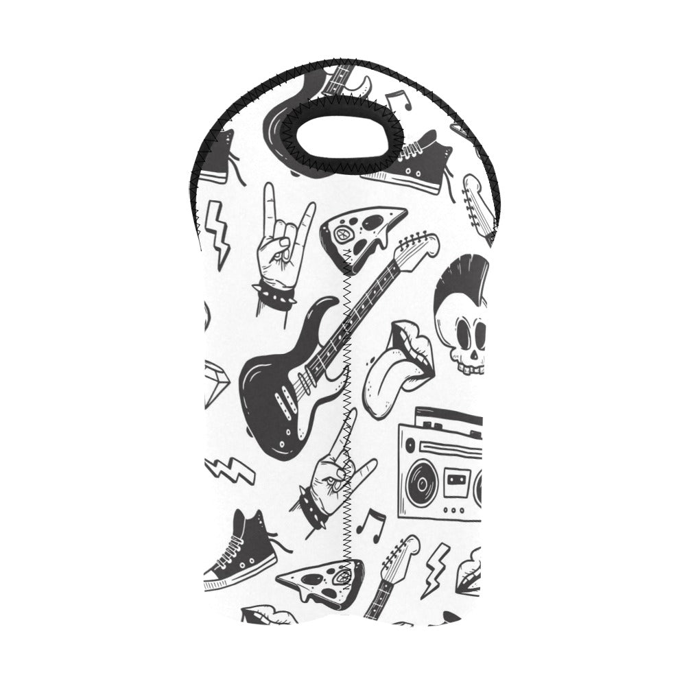 Rock Music - 2-Bottle Neoprene Wine Bag 2 Bottle Wine Bag Music Printed Offshore