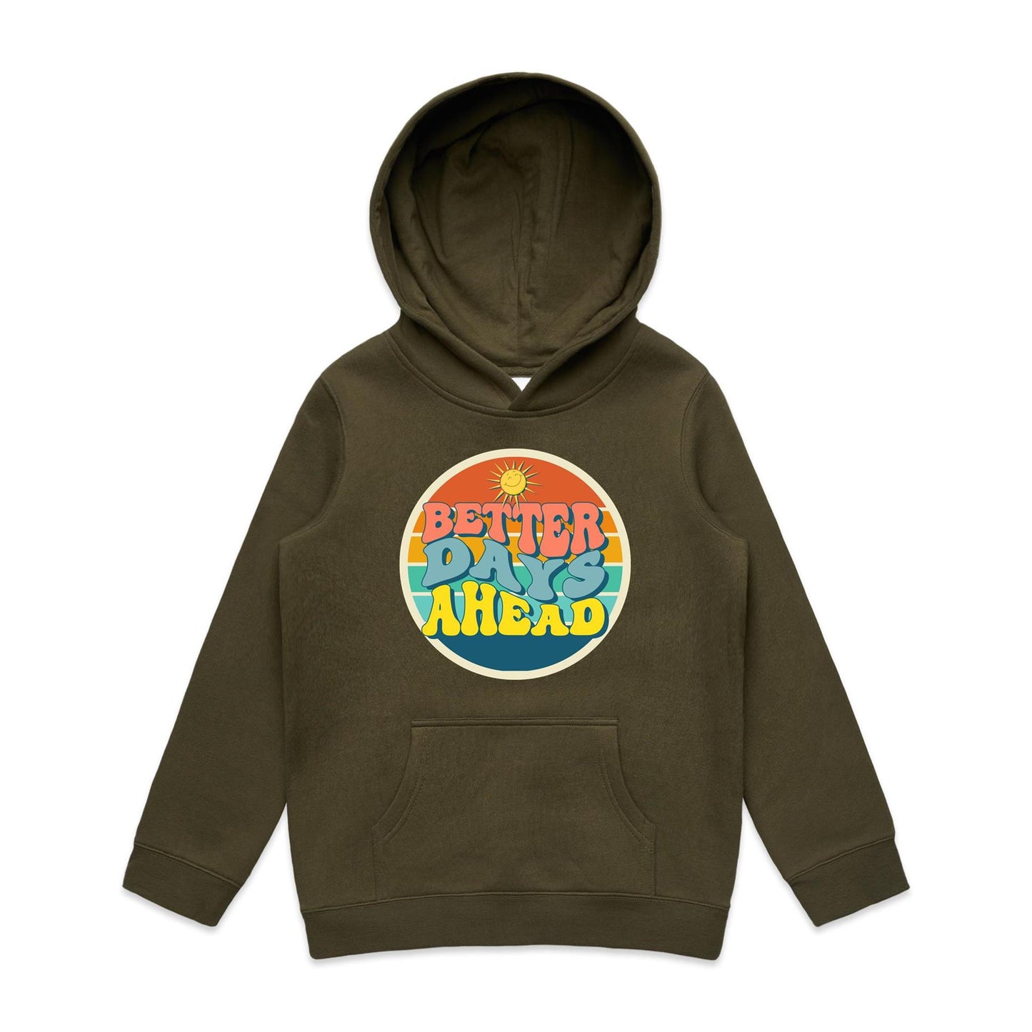 Better Days Ahead - Youth Supply Hood Army Kids Hoodie Motivation Retro