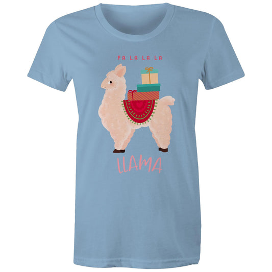 Fa La La La Llama, Christmas - Womens T-shirt