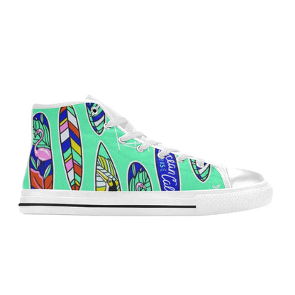 Aloha Surfboards - Women's High Top Canvas Shoes