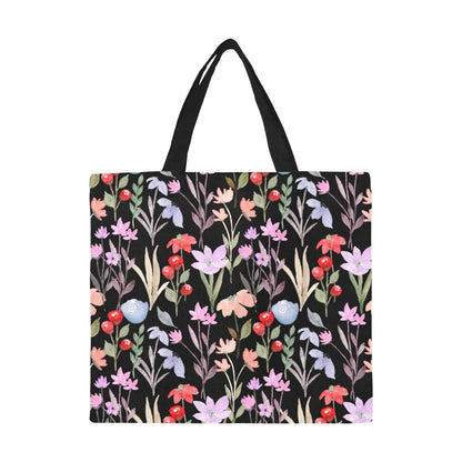 Floral Watercolour - Full Print Canvas Tote Bag Full Print Canvas Tote Bag Printed Offshore