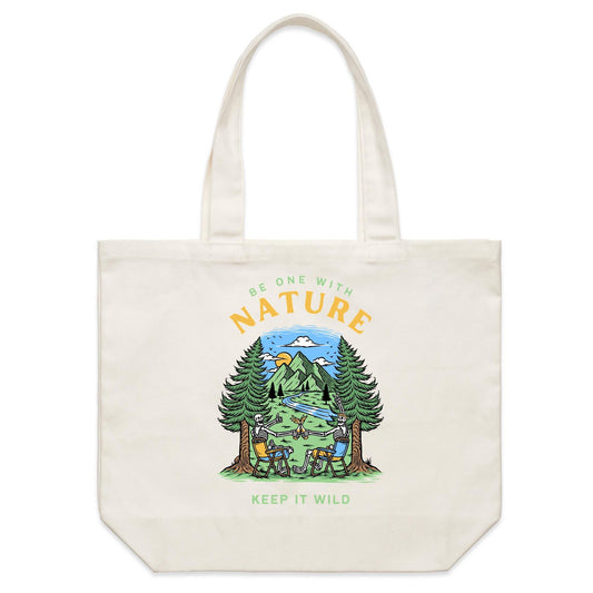 Be One With Nature, Skeleton - Shoulder Canvas Tote Bag Default Title Shoulder Tote Bag Environment Summer