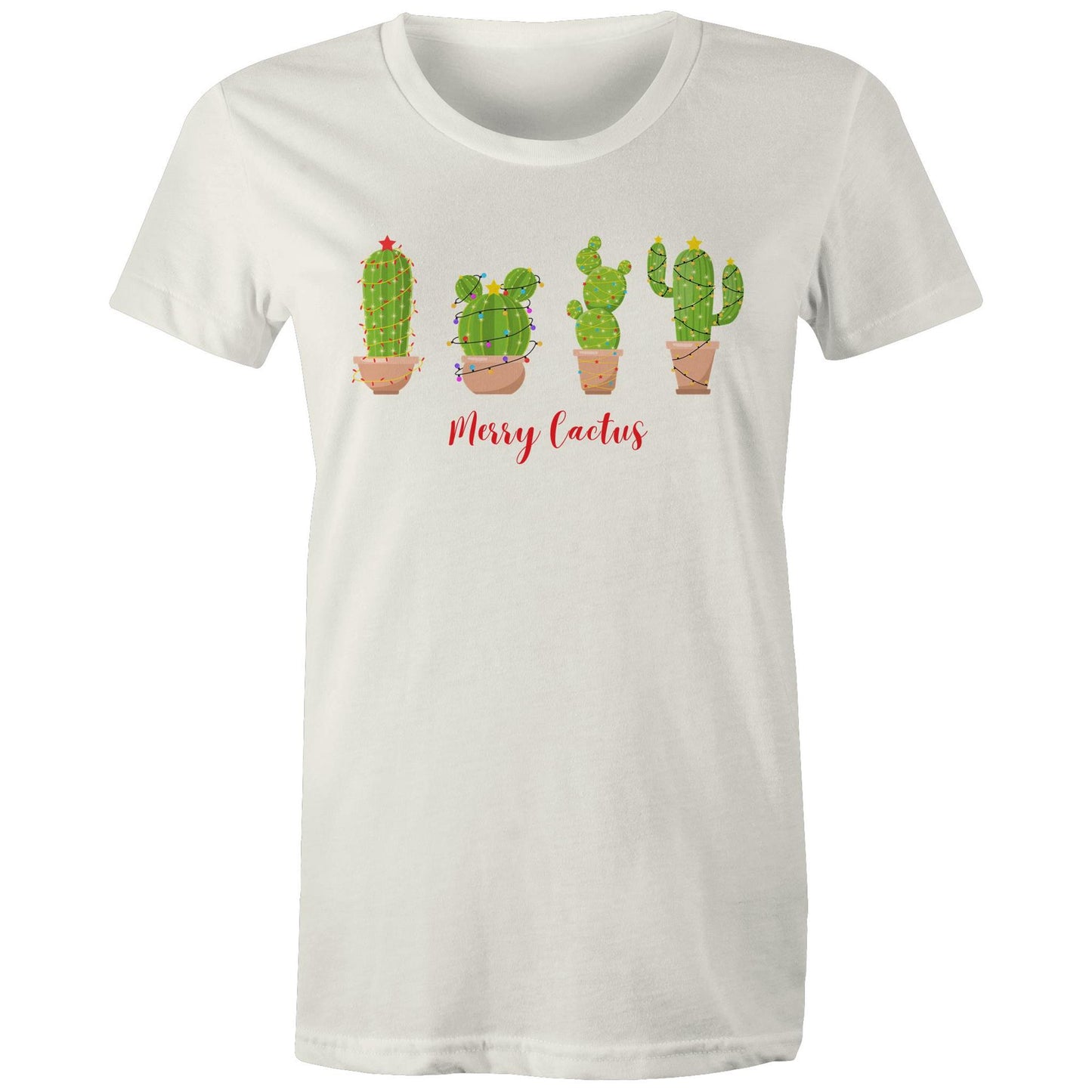 Merry Cactus, Christmas - Womens T-shirt