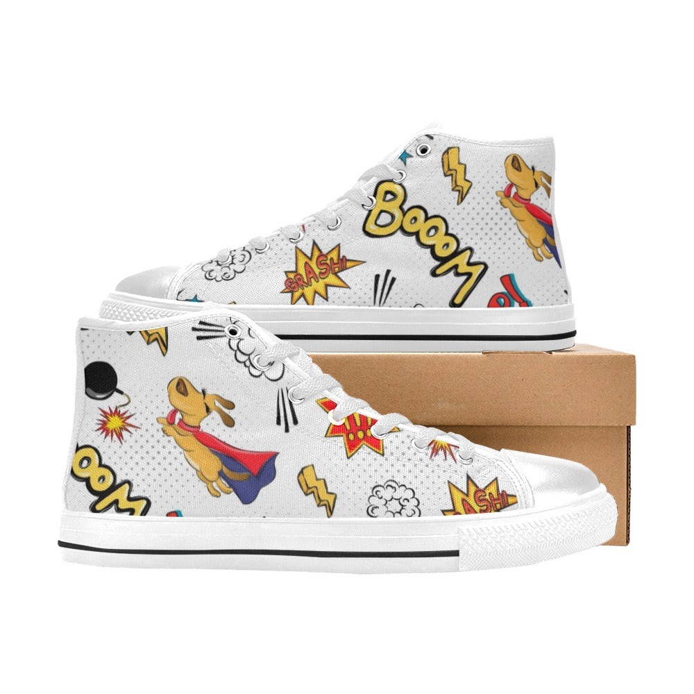 Super Dog - Kids High Top Canvas Shoes