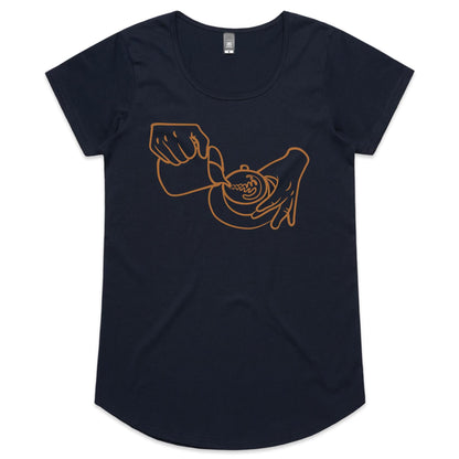 Barista - Womens Scoop Neck T-Shirt Navy Womens Scoop Neck T-shirt coffee