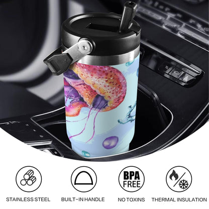 Jellyfish And Starfish - 30oz Tumbler with Top Handle