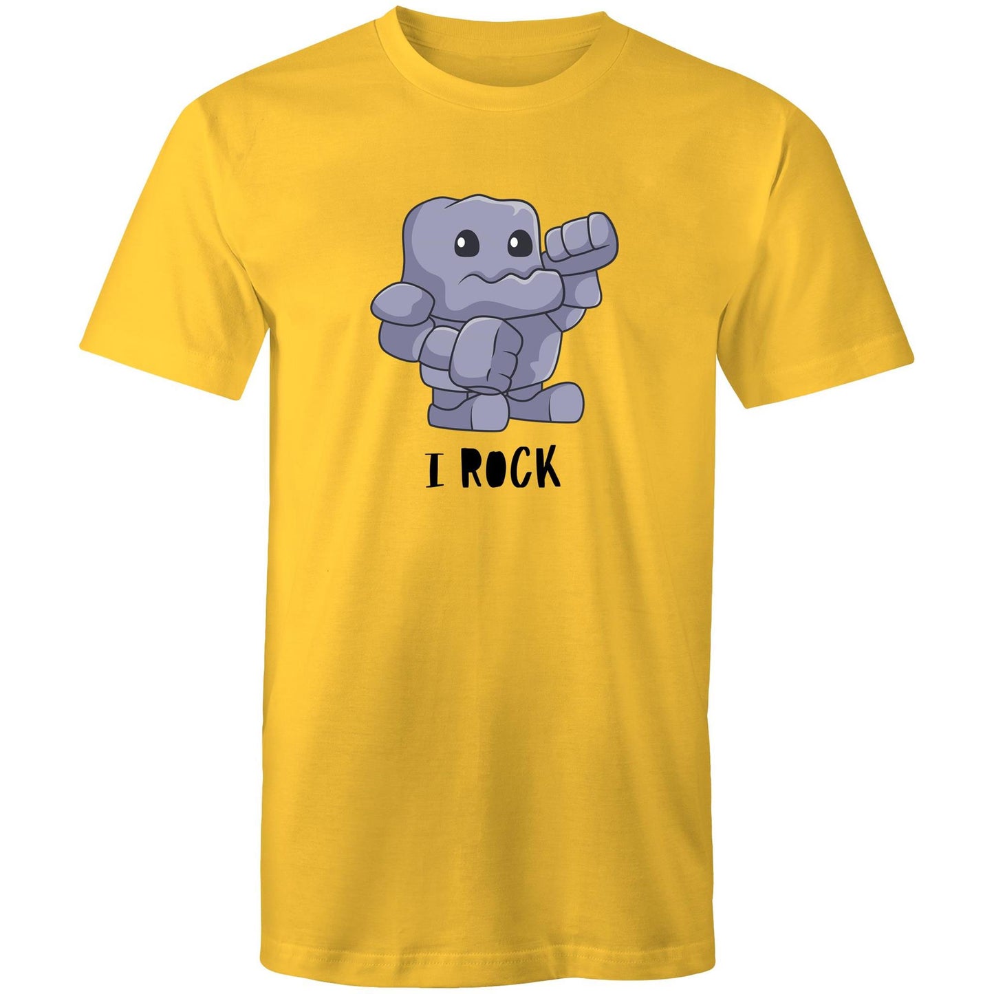 I Rock - Mens T-Shirt Yellow Mens T-shirt Music