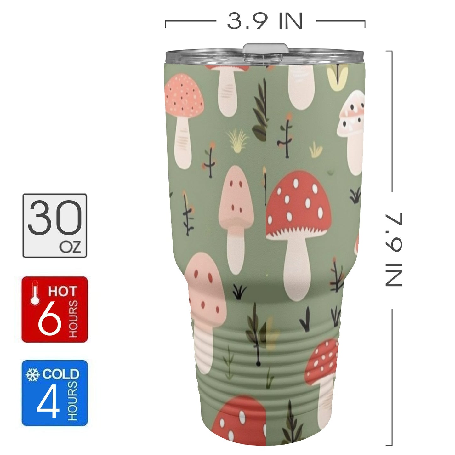 Toadstools - 30oz Insulated Stainless Steel Mobile Tumbler