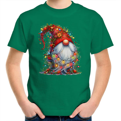 Christmas Gnome Wrapped In Lights - Kids Youth T-Shirt