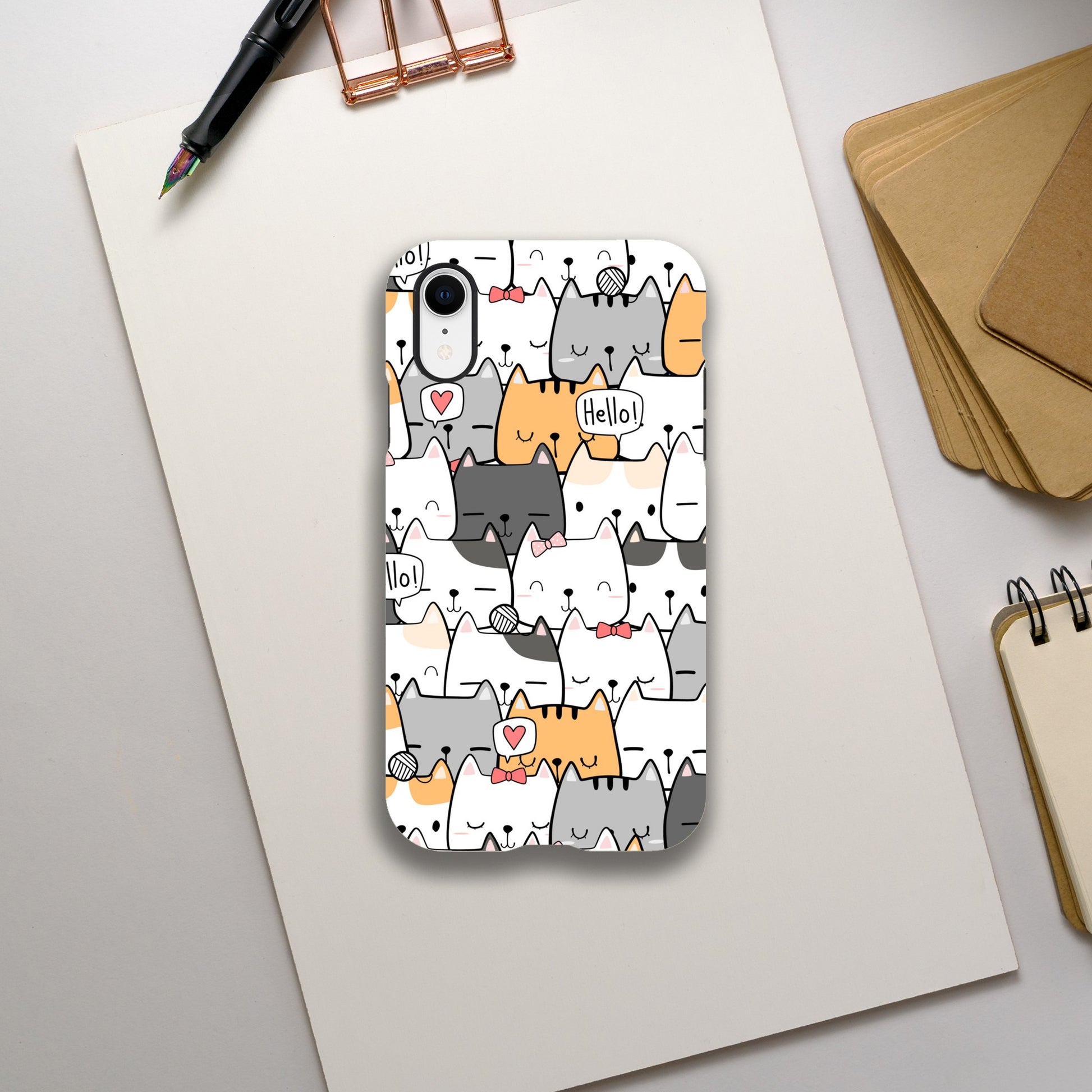 Cat Hello - Phone Tough Case iPhone XR Phone Case Globally Fulfilled