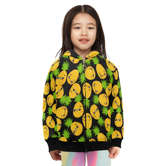 Cool Pineapples - Junior Girls Zip Up Hoodie