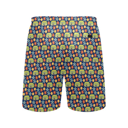 Hippy Caravan - Men's Mid-Length Beach Shorts