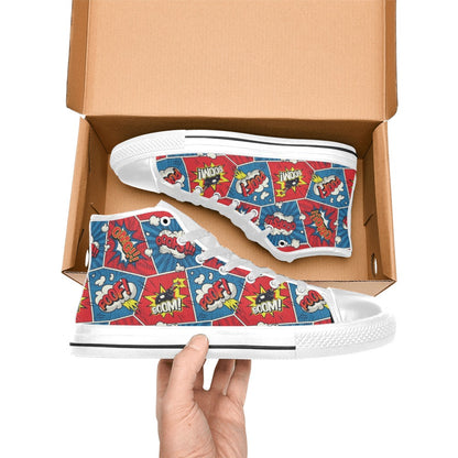 Comic Book Pop - Men's High Top Canvas Shoes