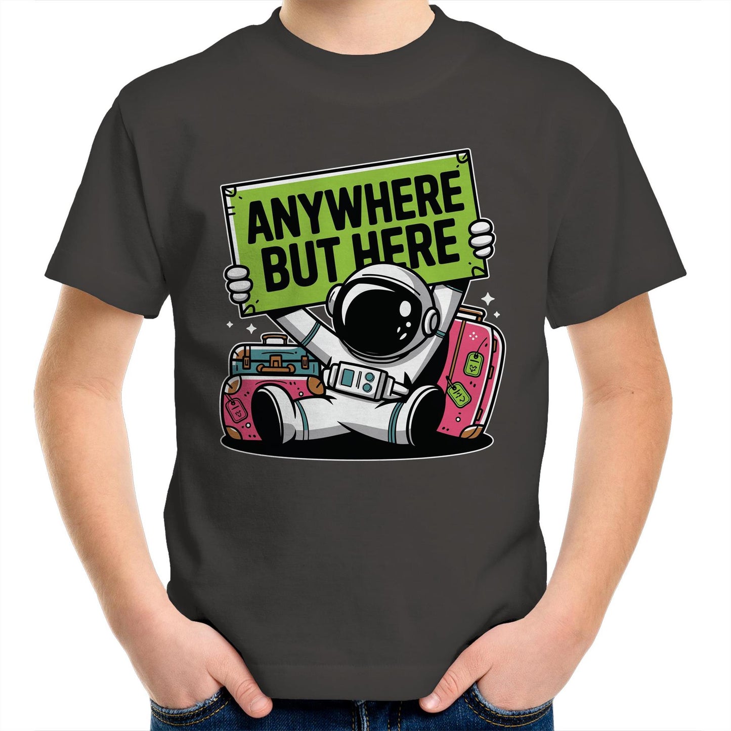 Astronaut, Anywhere But Here - Kids Youth T-Shirt