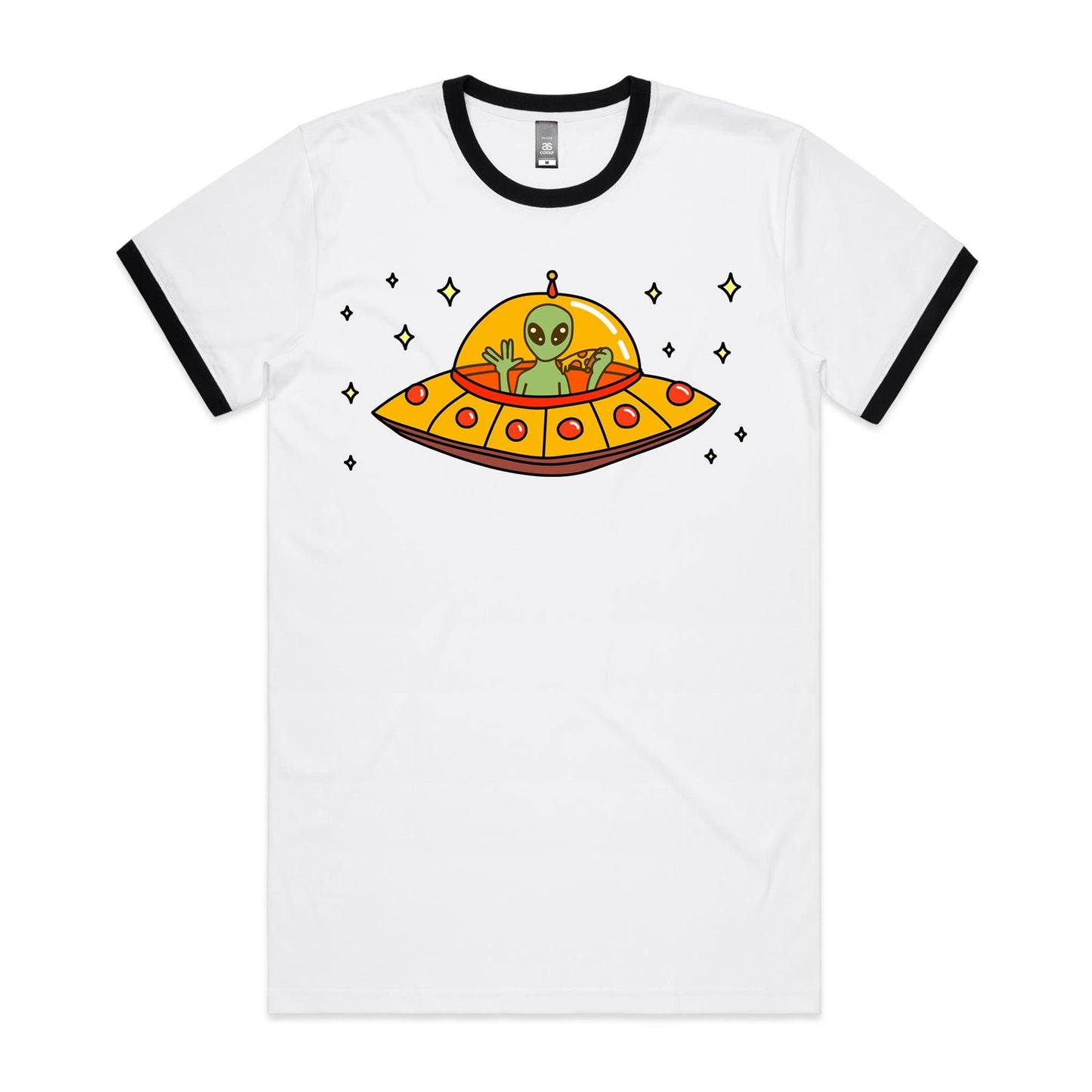 Alien Pizza, UFO - Staple Ringer Tee