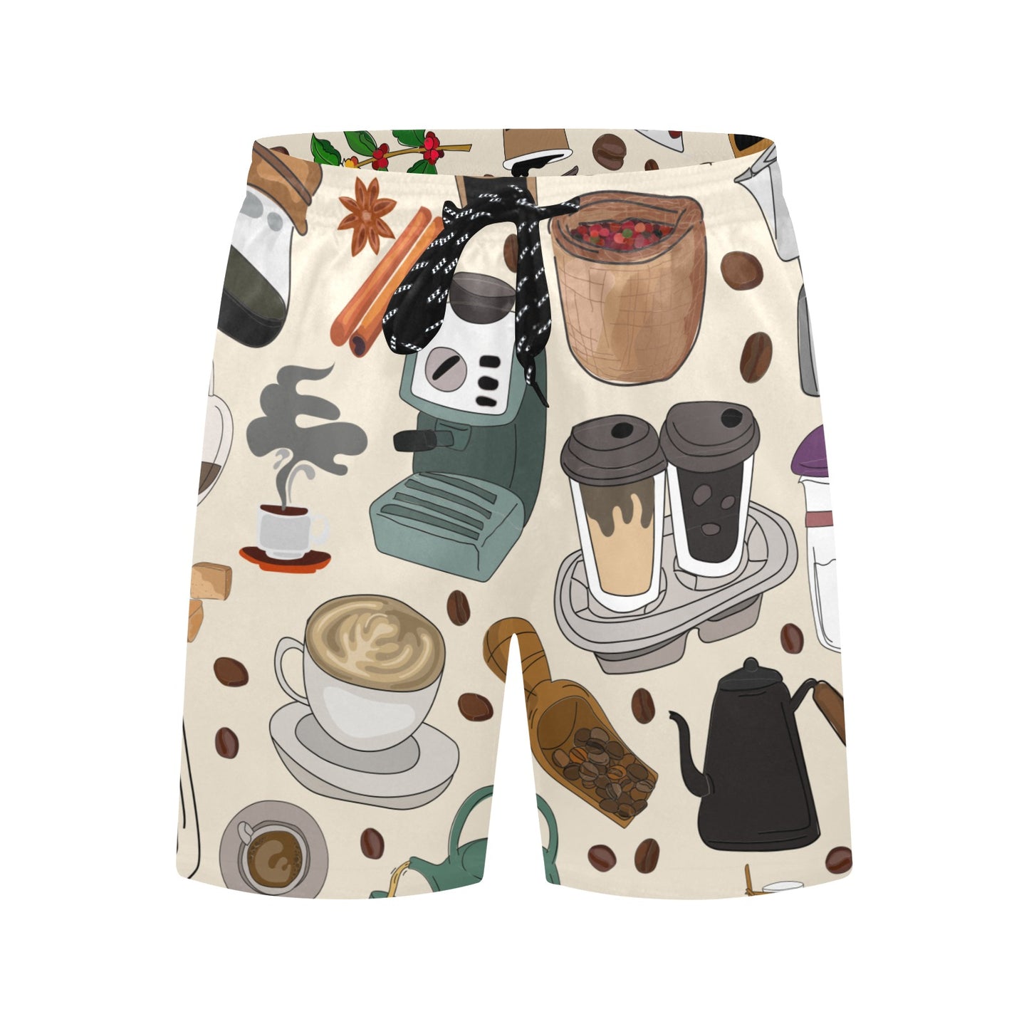 All The Coffee - Men's Mid-Length Beach Shorts