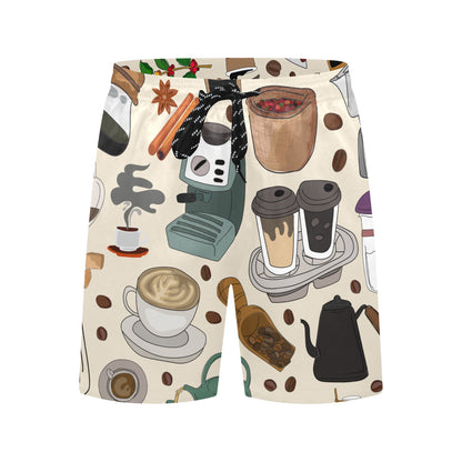 All The Coffee - Men's Mid-Length Beach Shorts