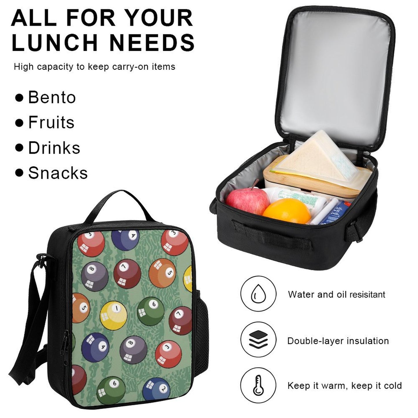 Pool Balls - School Backpack Three Piece Set