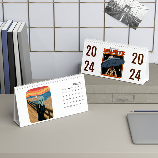 I Want To Believe - Sci Fi Desk Calendar 2024 10" x 5" Glossy Calendar