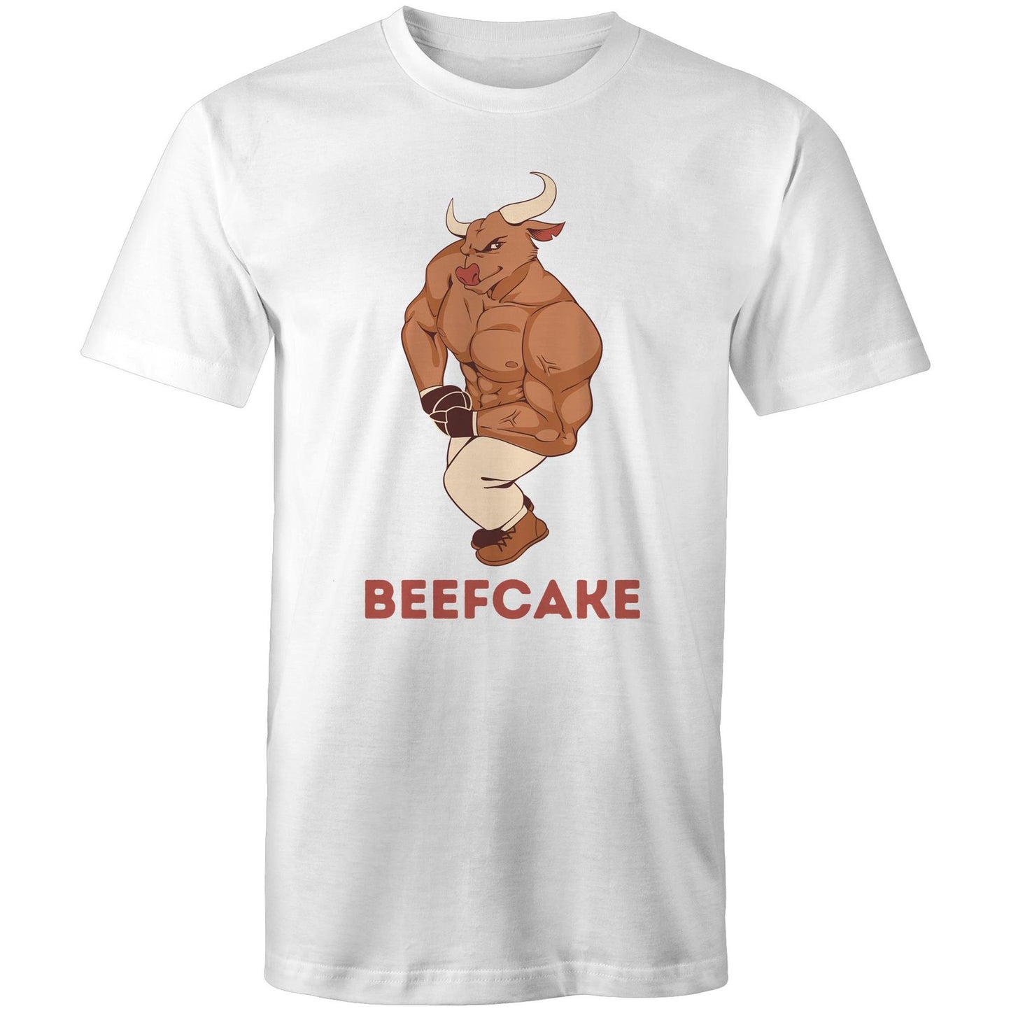 Beefcake, Bull, Gym - Mens T-Shirt White Fitness T-shirt Fitness