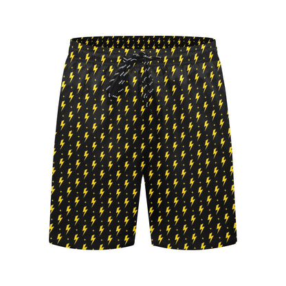 Yellow Lightning - Men's Mid-Length Beach Shorts