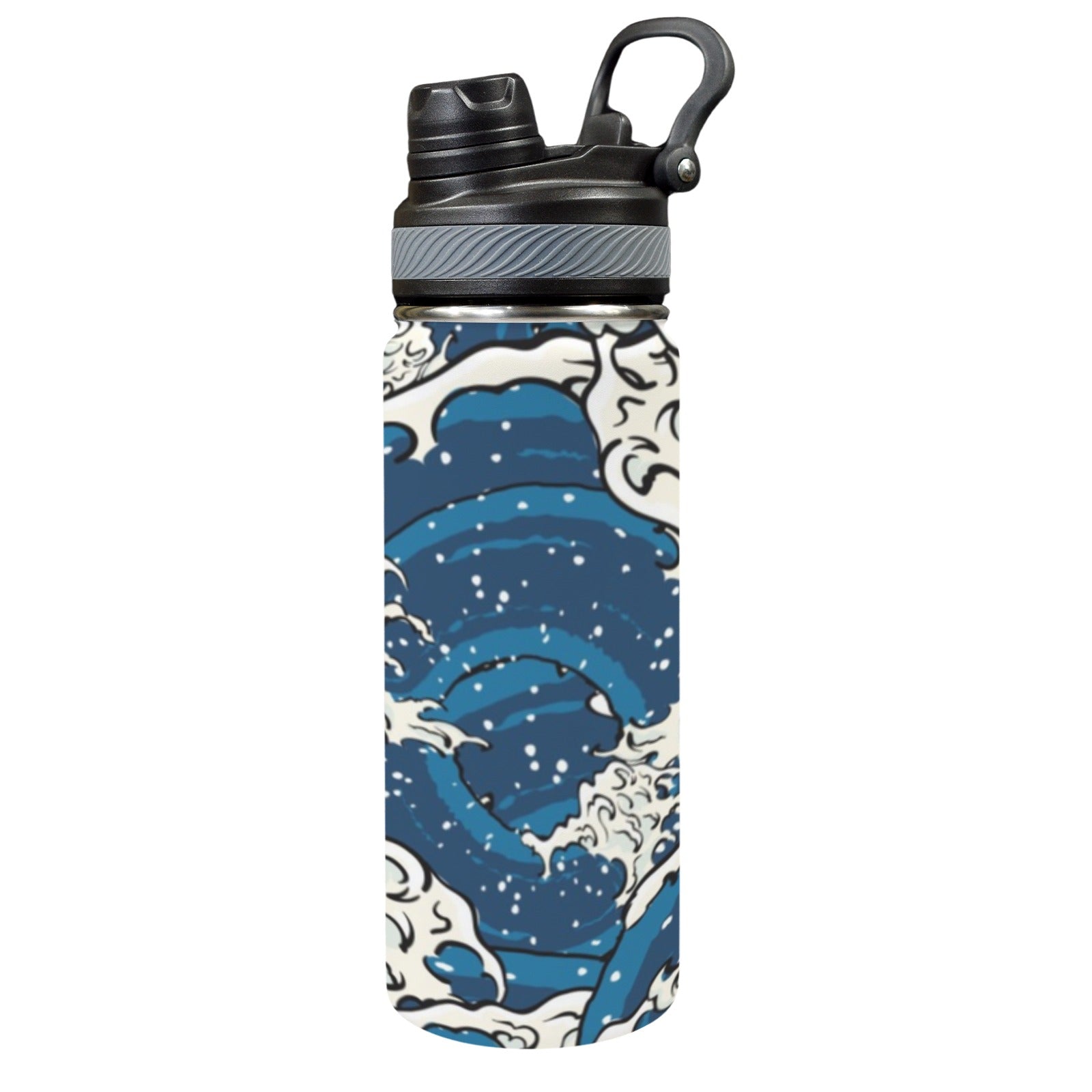 Waves - Insulated Water Bottle with Dual-Use Lid (18oz) Insulated Water Bottle with Dual-Use Lid (18oz) Printed Offshore