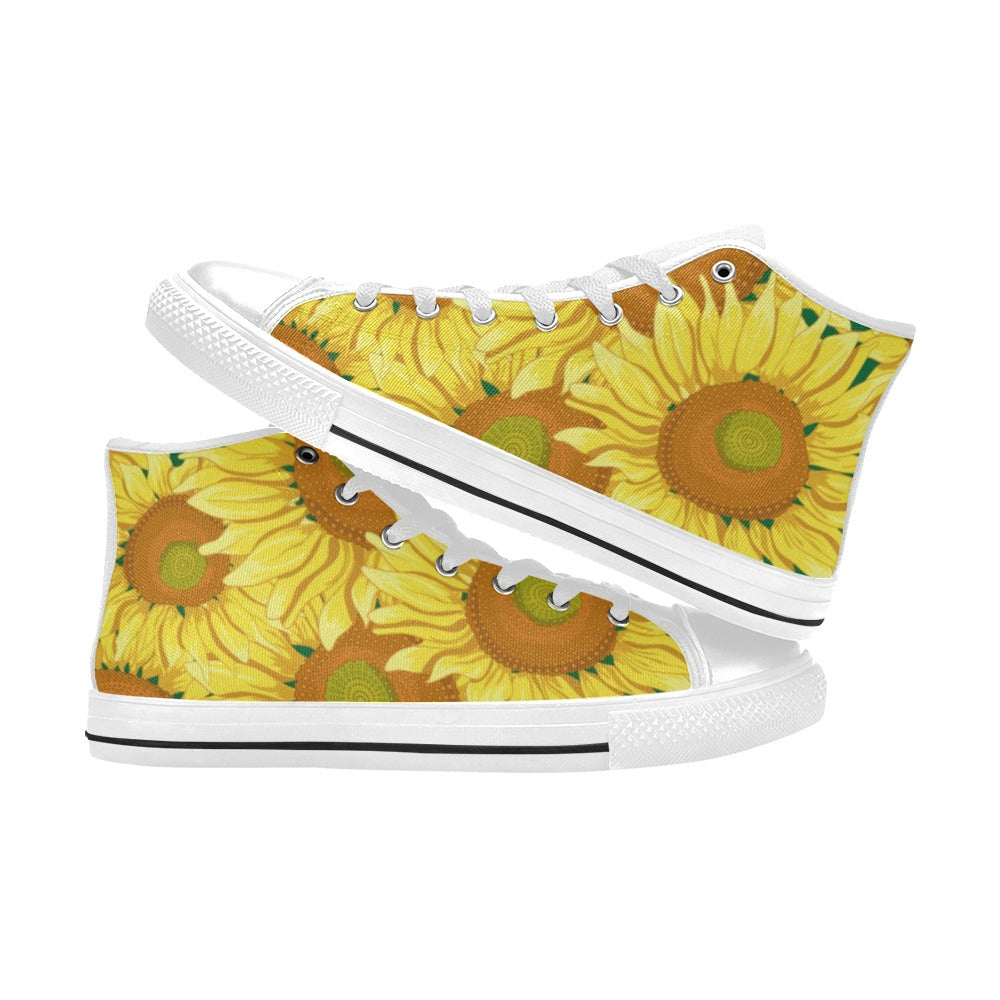 Sunflowers - Women's High Top Canvas Shoes