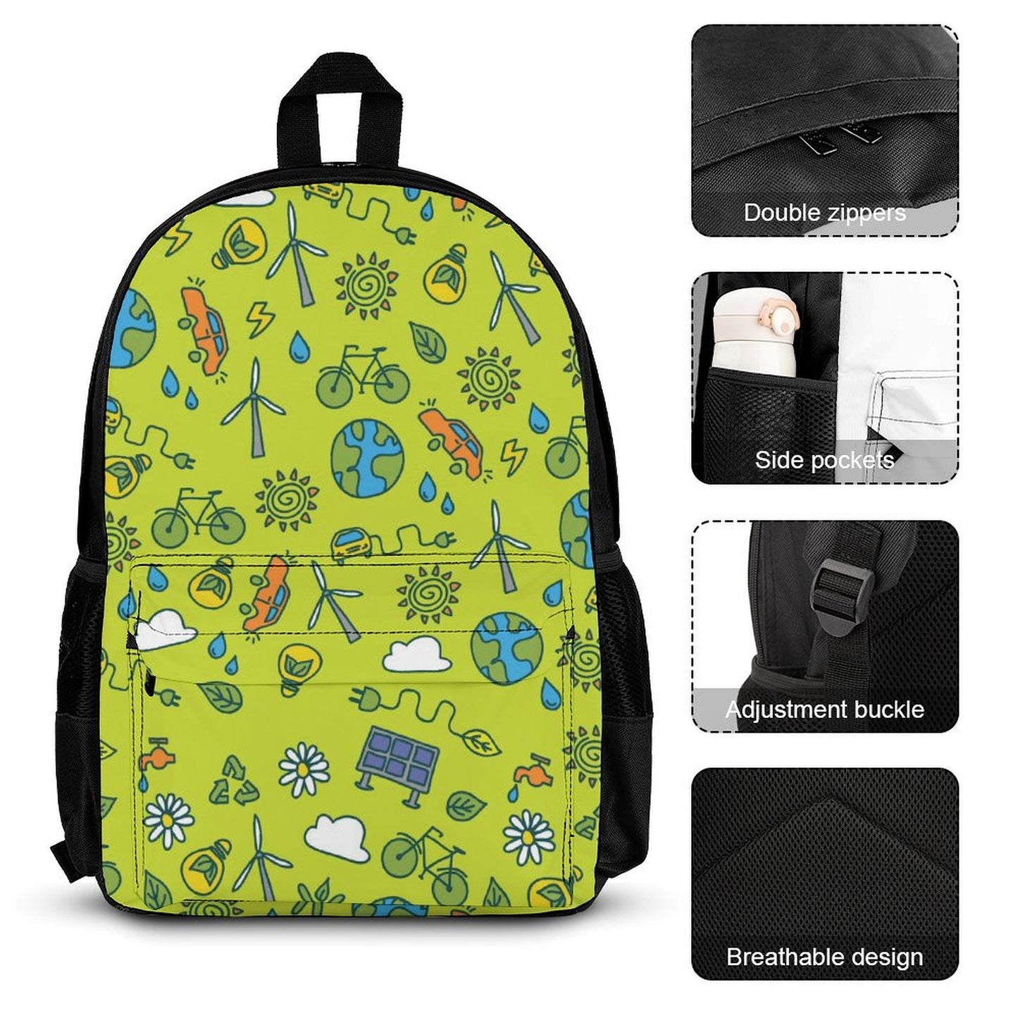 Go Green - School Backpack Three Piece Set