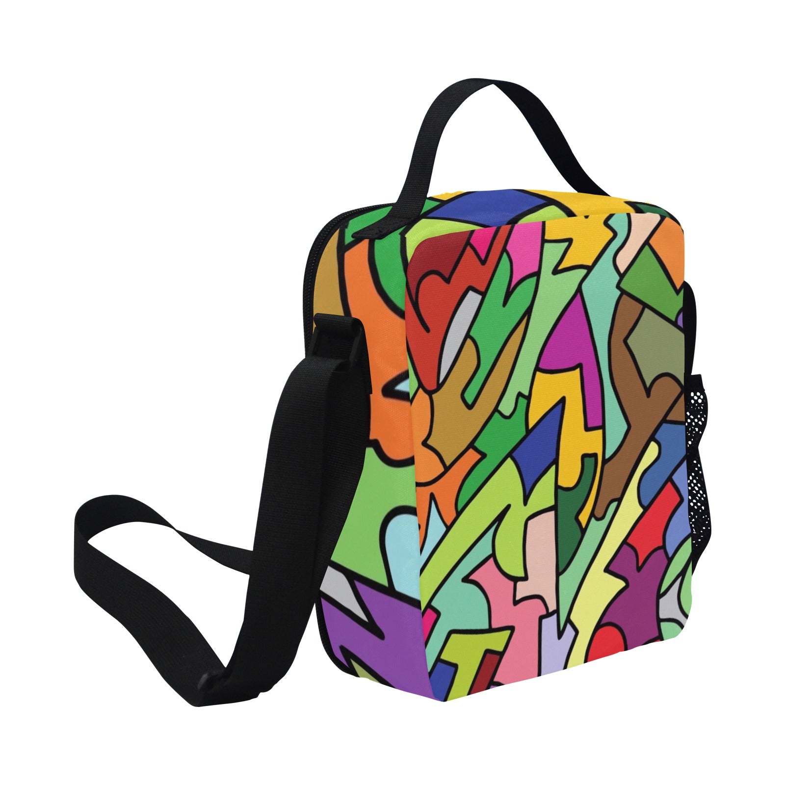 Bright Abstract - Crossbody Lunch Bag for Kids Kids Crossbody Lunch Bag