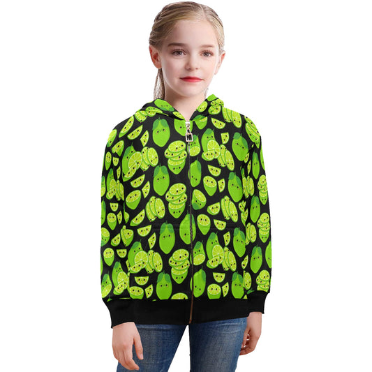 Cute Limes - Senior Girls Zip Up Hoodie