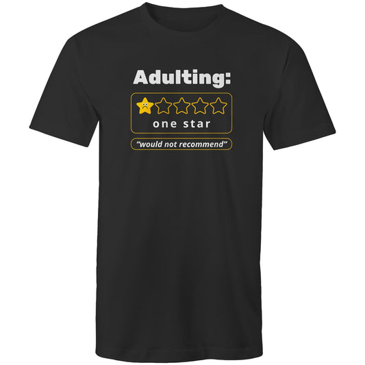 Adulting, One Star - Mens T-Shirt Black Mens T-shirt Printed In Australia