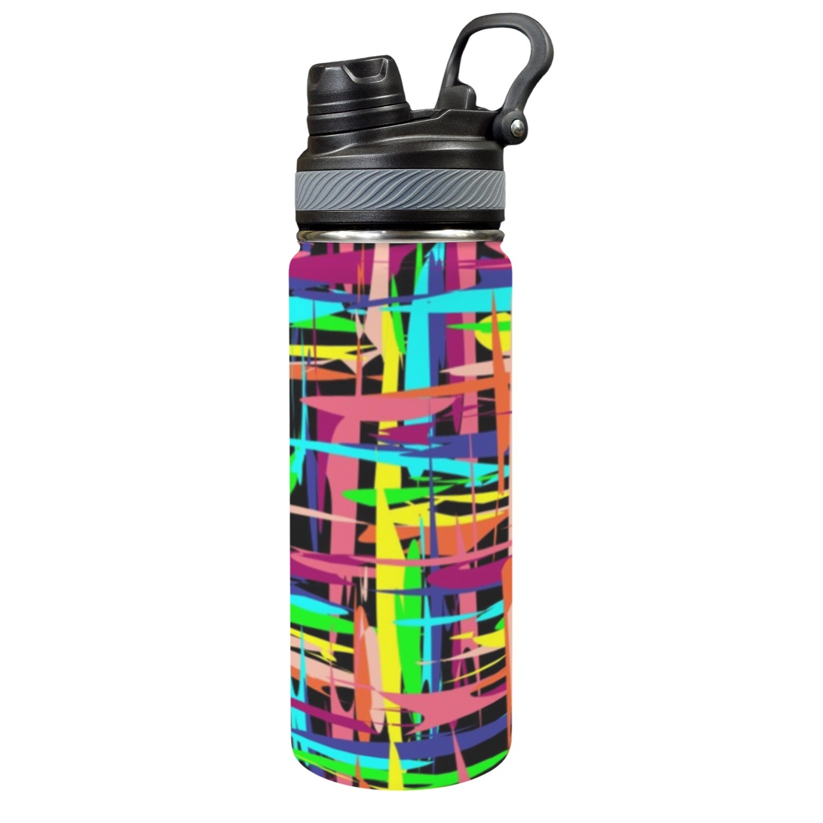 Crosshatch Geometric - Insulated Water Bottle with Dual-Use Lid (18oz) Insulated Water Bottle with Dual-Use Lid (18oz) Printed Offshore