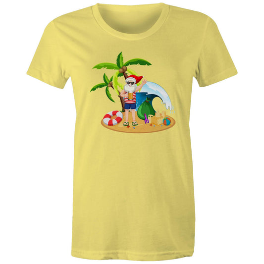 Summer Surf Santa - Womens T-shirt