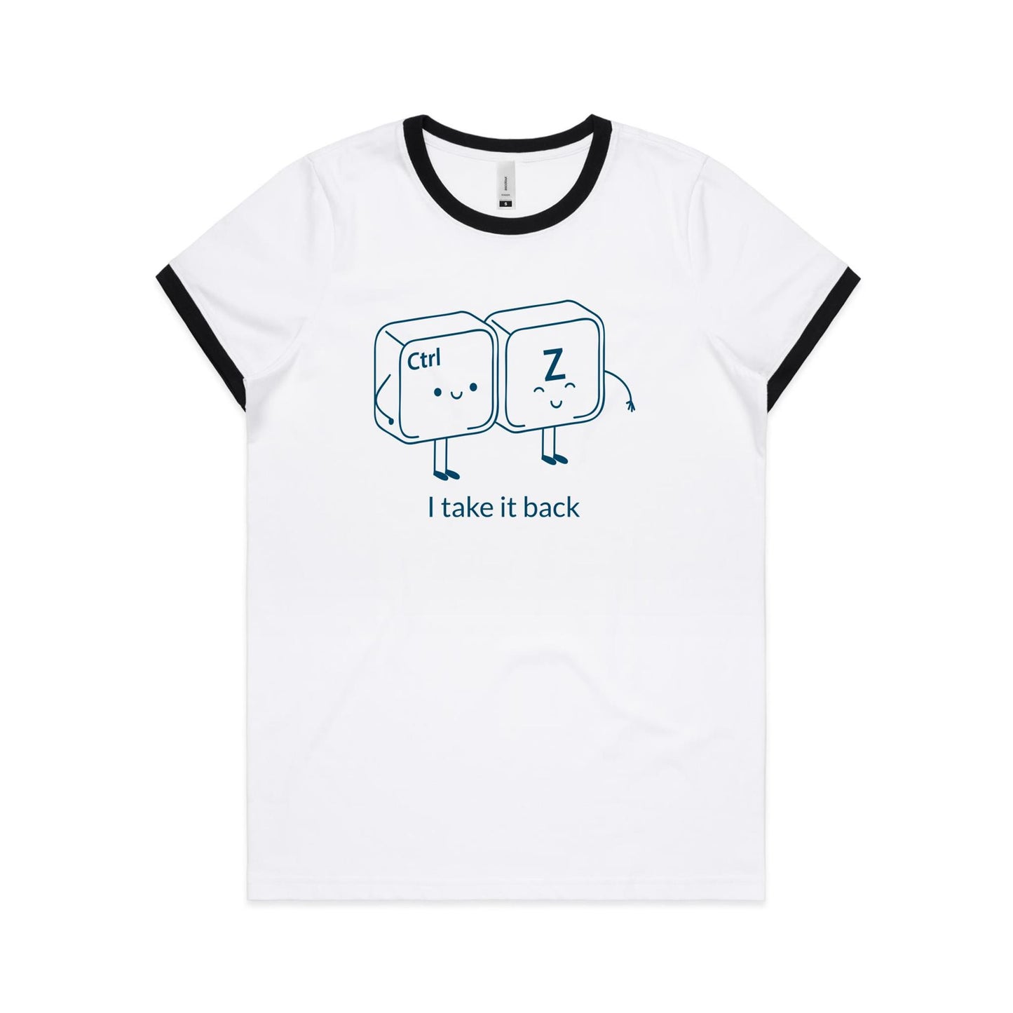 Ctr Z, I Take It Back, Computer Keyboard - Women's Ringer Tee