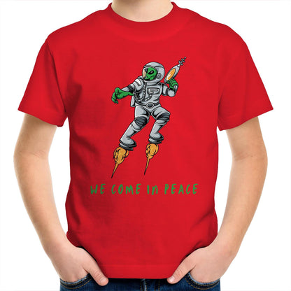 Alien Invasion, We Come In Peace - Kids Youth T-Shirt